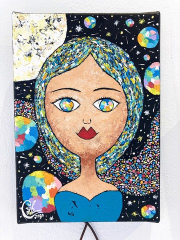 訂製水瓶小姐繪畫 小宇宙的月光腳步2