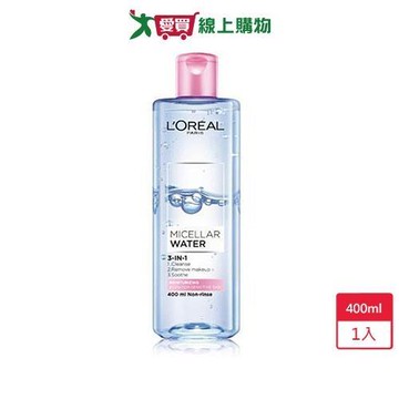 巴黎萊雅3合1卸妝潔顏水保濕型400ml【愛買】