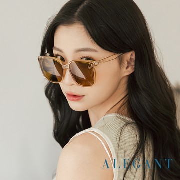 ALEGANT - 絲紋金街頭時尚方框輕量TR90寶麗來偏光墨鏡│UV400太陽眼鏡