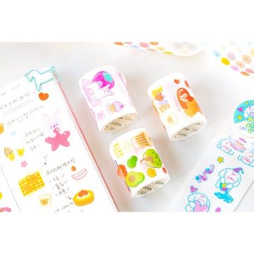 🍋檸檬青🍋台灣現貨果汁軟糖系列模切和紙膠帶8款5.5cm*3m貼紙手帳裝飾素材