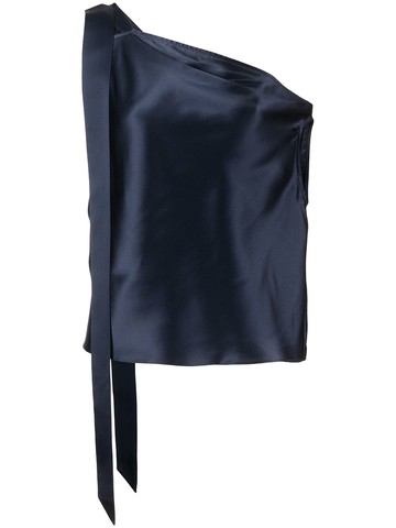 Michelle Mason - off-shoulder silk blouse - women - Silk - 2 - Blue
