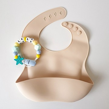 LELE 奶嘴鍊夾 / 客製化奶嘴鏈 可套香草奶嘴 (27cm) / 防水兜兜