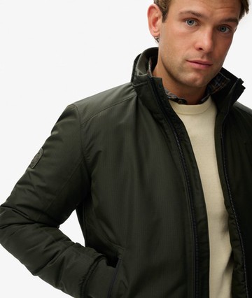 Superdry Men's City Harrington Jacket Green Size: XL