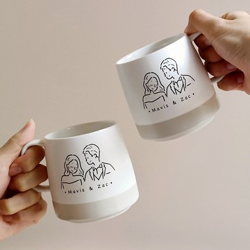 【客製】簡約萌萌像_磨砂杯/附贈手機桌布