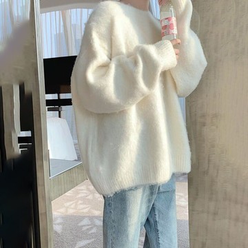 韓版小清新休閒寬鬆慵懶風針織上衣【W437】