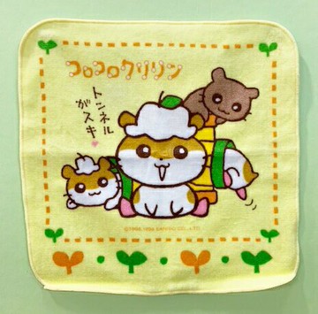 【震撼精品百貨】CorocoroKuririn 可樂鈴天竺鼠 三麗鷗可樂鈴小方巾/毛巾-黃#17059 震撼日式精品百貨