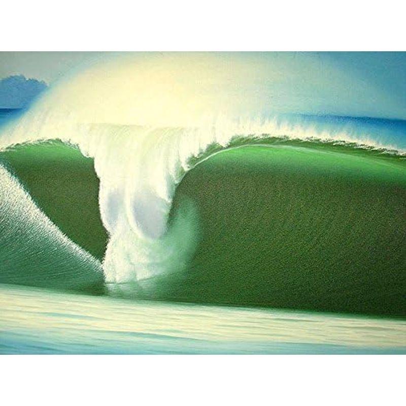 バリアート絵画 特大 横 Big Wave Windy Special Order作品 額横約134cmx縦63cm アジアン雑貨