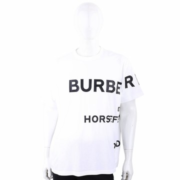 BURBERRY 巴寶莉 Horseferry 印花棉質白色寬鬆短袖TEE T恤(男/女可穿)