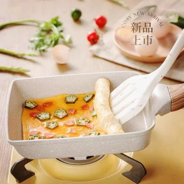 日式平底長方形煎鍋 玉子燒煎牛排雞蛋多功能 麥飯石不粘鍋早餐鍋