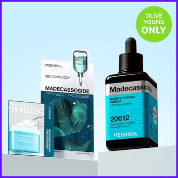MEDIHEAL Madecassoside Blemish Repair Serum 100ml Set (+2 Toner Pads, 1 Face Mask)