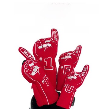 高爾夫新款木桿套球道木一桿進洞針織紅色面料加厚球桿頭保護桿套