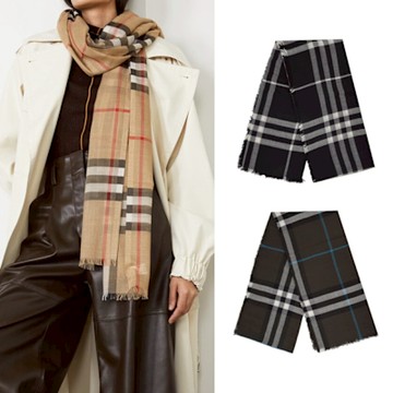 BURBERRY格紋羊毛圍巾(任選)