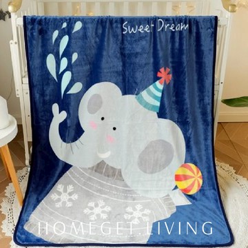 保暖森林系小童毯 / 法蘭絨小毛毯 / 100x140cm / 馬戲團