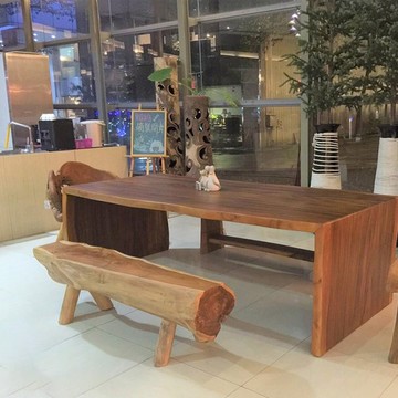 【吉迪市100%全柚木家具】EFACH017A2 柚木樹幹造型條凳 休閒椅