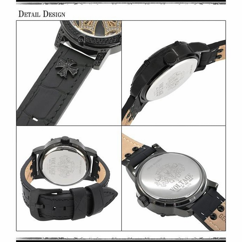 VOLTAGE ブラック 腕時計 VOLTAGE◇腕時計/アナログ/ステンレス/BLK/BLK/ーー