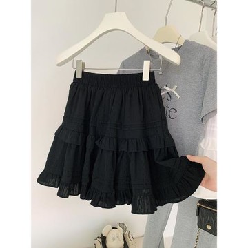 層層蛋糕裙半身裙女秋季2025年新款高腰小個子白色雪紡短裙蓬蓬裙