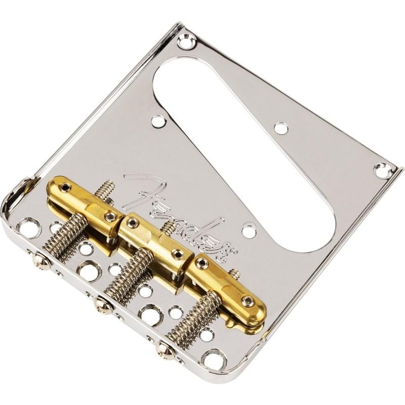 Fender USA 3-Saddle Top-Load String-Through Tele Bridge with Compensated Brass Bullet Saddles