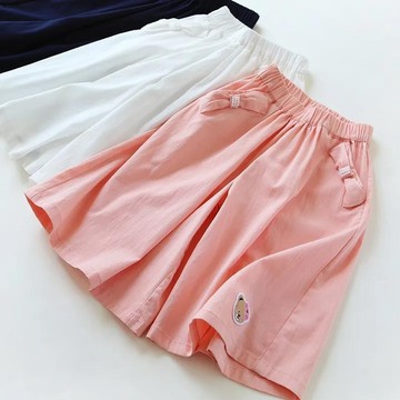 AT 兒童短褲 女童短褲 女童夏裝 中大童短褲 百搭休閑闊腿褲女孩褲子潮女童夏季短褲新款韓版時髦五分短褲女夏