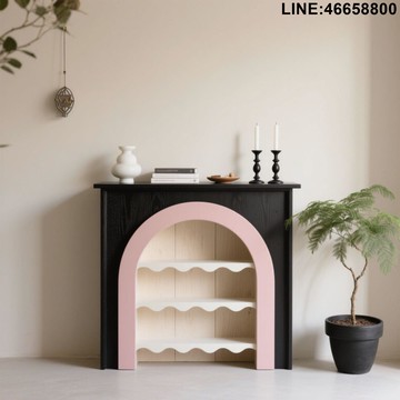 免運 熱銷 斗櫃 玄關櫃 邊櫃 裝飾櫃 餐邊櫃 入戶櫃 鞋櫃 多巴胺法式奶油實木壁爐櫃架美式客廳拱形裝飾邊櫃入戶玄關櫃定制 支持訂製