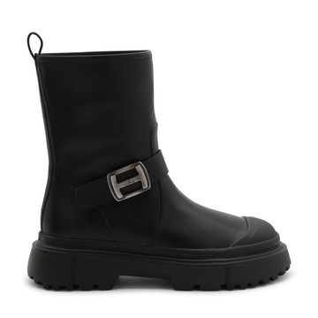Hogan - Black Leather H619 Biker Boots
