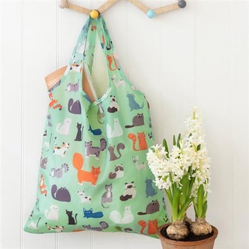 《Rex LONDON》摺疊收納購物袋(貓派對)