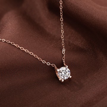 [925純銀]MARIGOLD日夜星辰莫桑鑽項鍊【KMD304】-玫瑰金