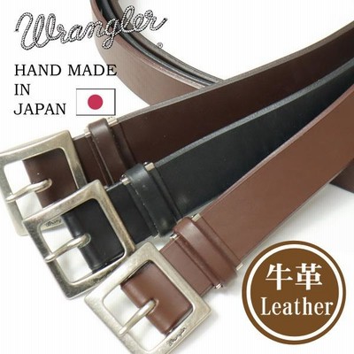ラングラー/Wrangler プレーンレザーベルト 日本製 WR4079