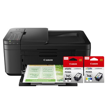 Canon PIXMA TR4670 四合一Wi-Fi自動進稿雙面列印傳真多功能噴墨印表機+PG-745XL+CL-746XL(影印/掃描/複合機)