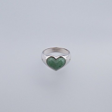 心形青雲綠玉翡翠戒指