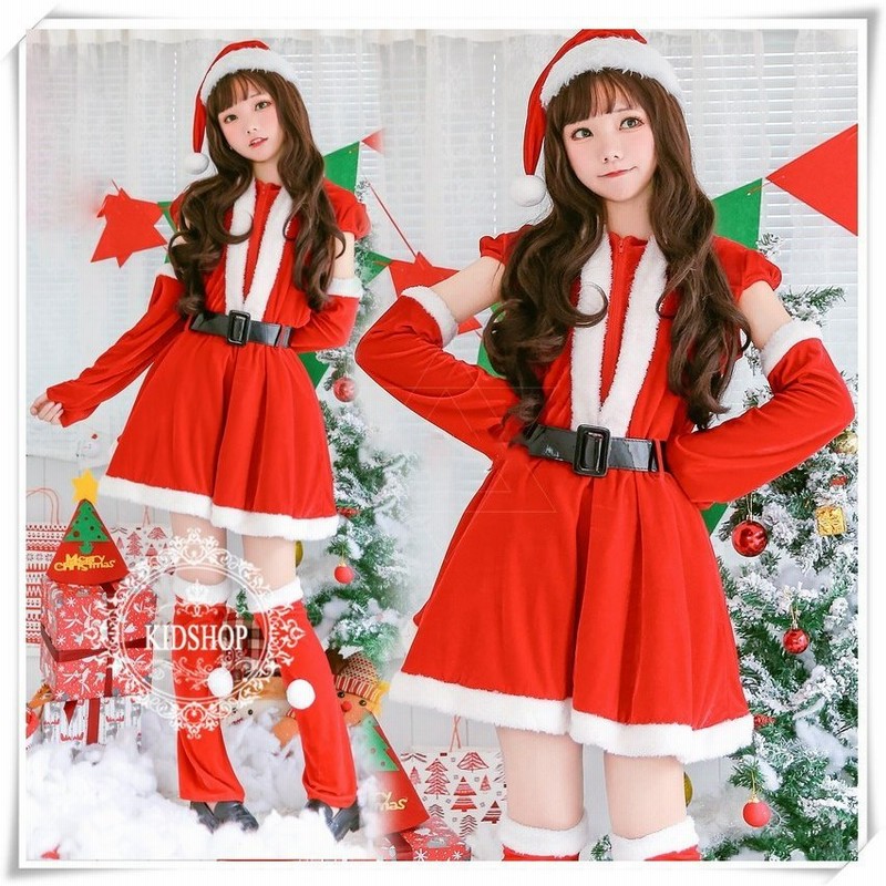 ワンピース サンタ クリスマス仮装 子供女の子プレゼントギフトイベントドレス安いコスプレ 衣装 ジュニア5点セット かわいい 赤 通販 Lineポイント最大0 5 Get Lineショッピング