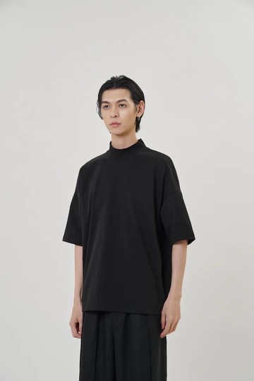 高領簡約短TEE (黑) High Neck T-shirt
