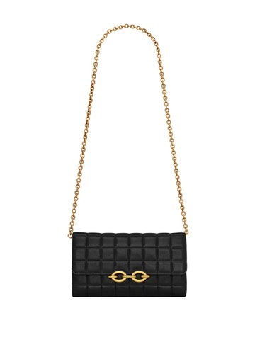Saint Laurent - mini Le Maillon clutch bag - women - Lambskin/Metal - One Size - Black