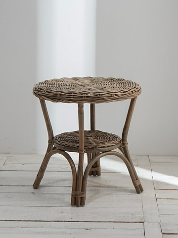 印尼民宿風真藤小圓幾復古藤編茶幾庭院陽台邊幾客廳沙發角幾邊桌 幸福驛站