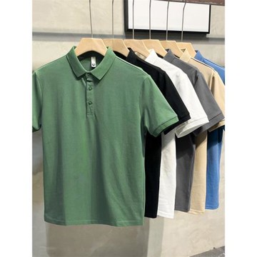 2026夏季冰絲珠地純色薄款Polo衫男短袖上衣翻領修身韓版百搭T恤