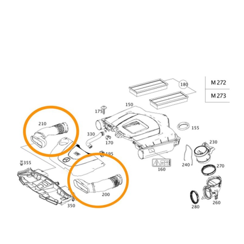 W212 Eクラス エアダクト エアガイド 吸気ホース 左 2720903582 2720901383 #MZ79 | LINEショッピング