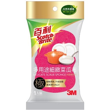 3m 百利多用途細緻菜瓜布-木漿棉系(桃紅色菜瓜布1入)