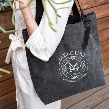 Mercury 黑色肩背正反logo厚帆布袋 Mercury 黑色肩背正反logo厚帆布袋