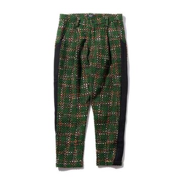 日系復古高端小香風拼接小腳英倫寬松羊毛混紡套裝休閑褲錐形男女