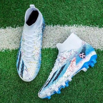 梅西獵鷹高幫足球鞋男款兒童男童專用12男孩15歲中小學生長釘碎釘