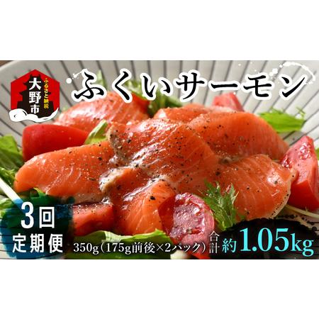 ふるさと納税 ふくいサーモン（刺身用）真空冷凍　350g（175g × 2パック） × 3回 合計約1.05kg 福井県大野市