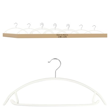 Back to Basics 防肩角防滑鋼製衣架  白色  10個