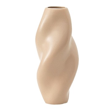 好物良品 現代簡約螺旋陶瓷花瓶  裸粉色  15 x 32cm