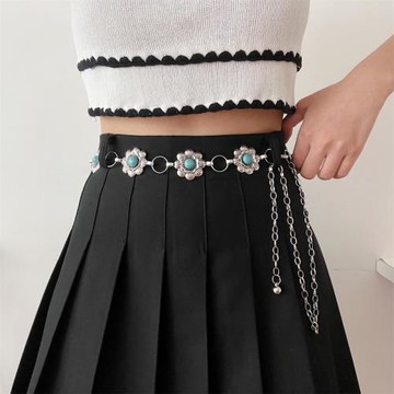 花朵腰鏈配飾夏季高級感腰封細配裙子連衣裙古風百搭腰帶女ins潮