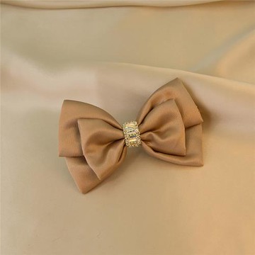 2026高端新年發飾頭飾酒紅色夾子蝴蝶結發夾女后腦勺發量少半扎發