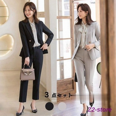 春夏新作 送料無料 スーツ レディーススーツ エレガント ダブルボタンスーツ 2点セット 結婚式 二次会 卒業式 30代 40代 フォーマルスーツ 着痩せ Ol 通勤 成人式 スーツセット カジュアルスーツ ママ セレモニースーツ 長袖 ジャケット パンツ ボトムス オフィス 黒