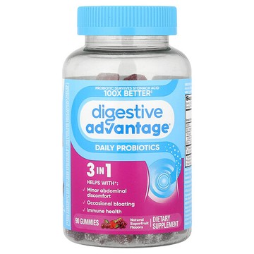 Schiff, Digestive Advantage®，日常益生菌軟糖，天然超級水果味，90 粒軟糖
