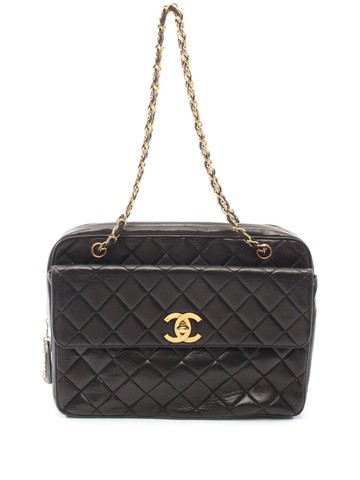 CHANEL Pre-Owned - 1994-1996 diamond quilted shoulder bag - women - Lambskin - One Size - Black