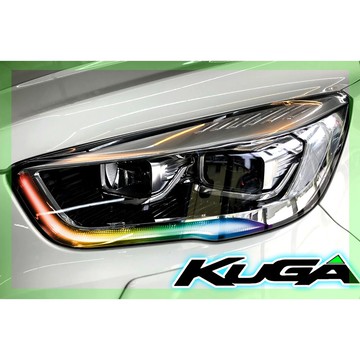 小馬汽車工坊Ford KUGA_2019前_福特_有色透明車燈眉_DIY燈眉貼