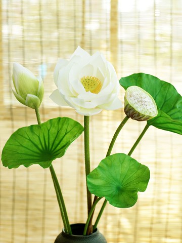 仿真荷花蓮蓬頭PU荷葉客廳裝飾擺放花卉仿真花藝擺件裝飾插花假花