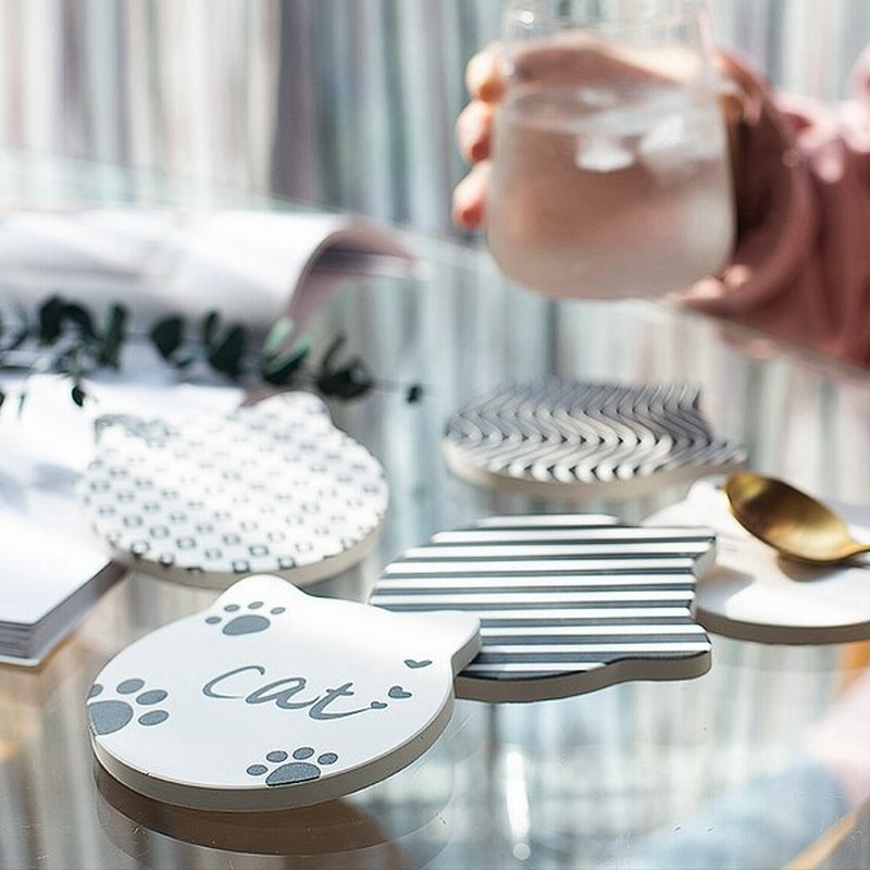 吸水 速乾 ねこの珪藻土コースター おしゃれ かわいい 通販 Lineポイント最大0 5 Get Lineショッピング